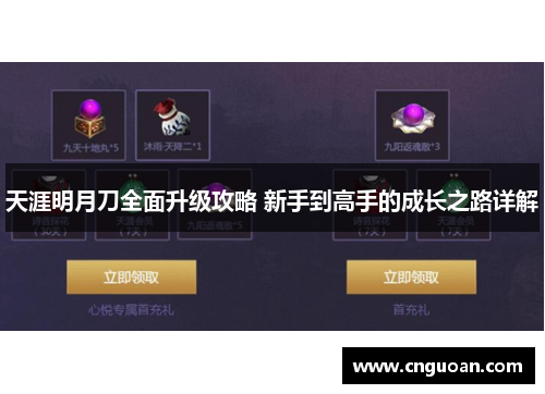 天涯明月刀全面升级攻略 新手到高手的成长之路详解